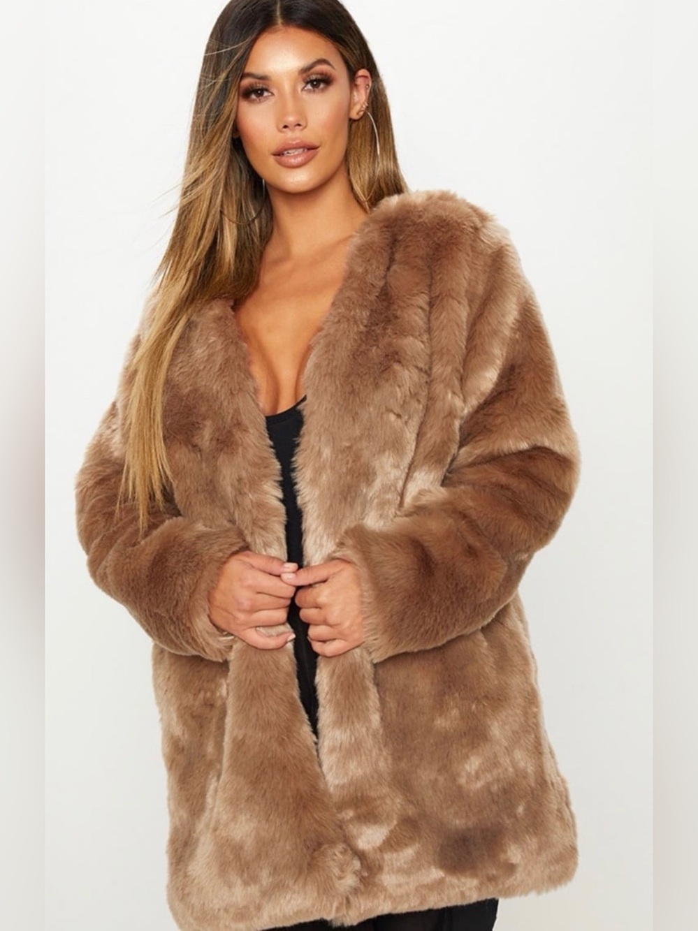 PrettyLittleThing Faux Fur Coat